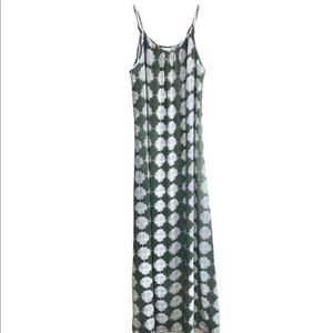 Merona Green & White Sleeveless Maxi Dress